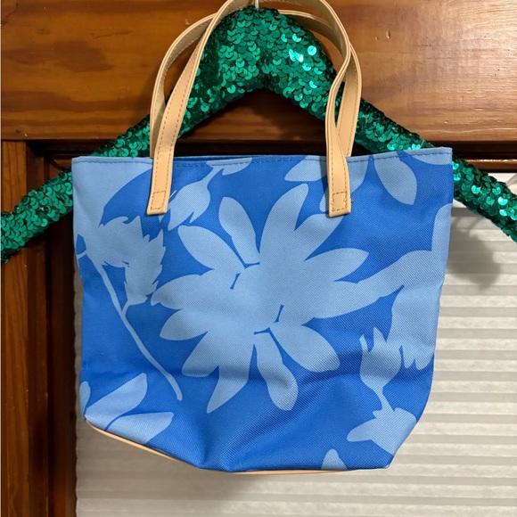 Blue Floral mini Tote Bag handbag - Picture 1 of 3